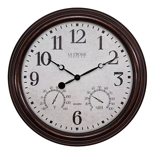 La Crosse Technology Indoor/Outdoor Wall Clock with Temperature & Humidity