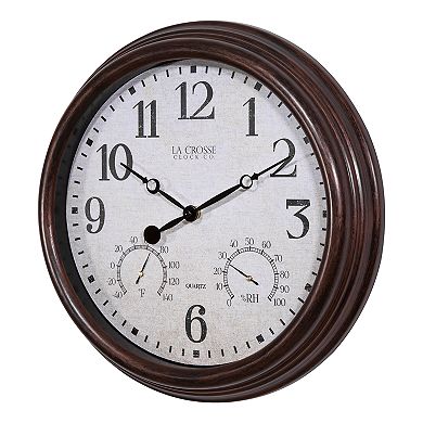 La Crosse Technology Indoor/Outdoor Wall Clock with Temperature & Humidity