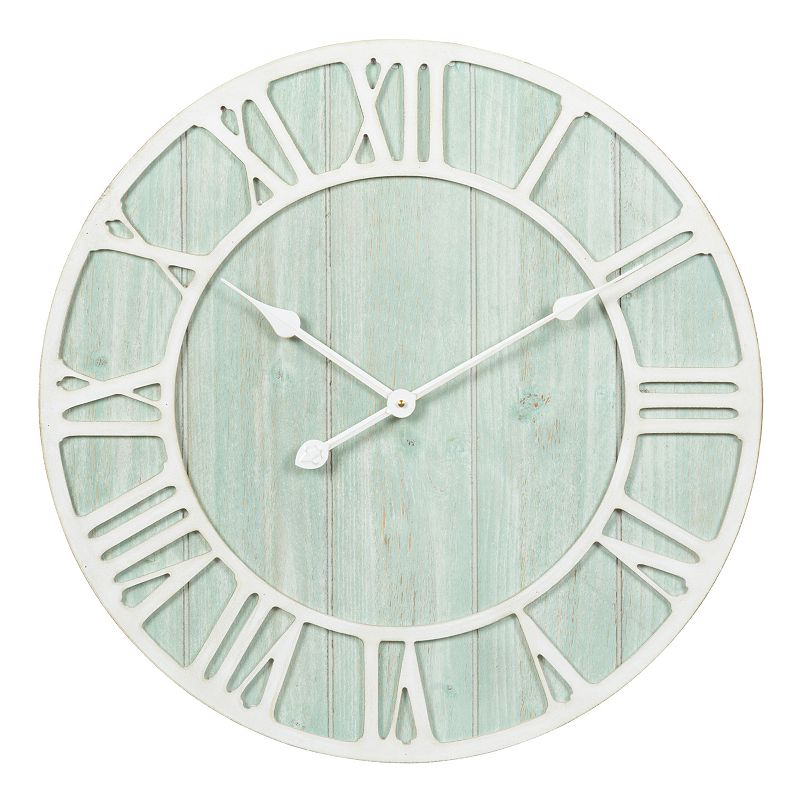 La Crosse Technology 23.5-Inch Harbor Tides Quartz Wall Clock, Blue Blue