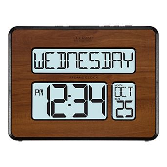 La Crosse Technology Backlight Atomic Full Calendar Digital Clock with Extra Large Digits