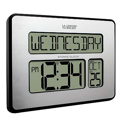 La Crosse Technology Atomic Full Calendar Digital Clock with Extra Large Digits