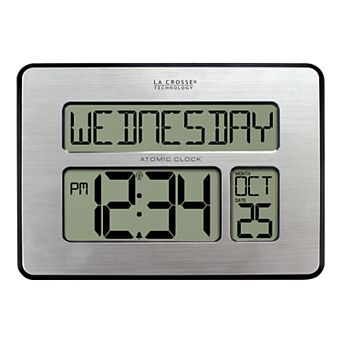 La Crosse Technology Atomic Full Calendar Digital Clock with Extra Large Digits