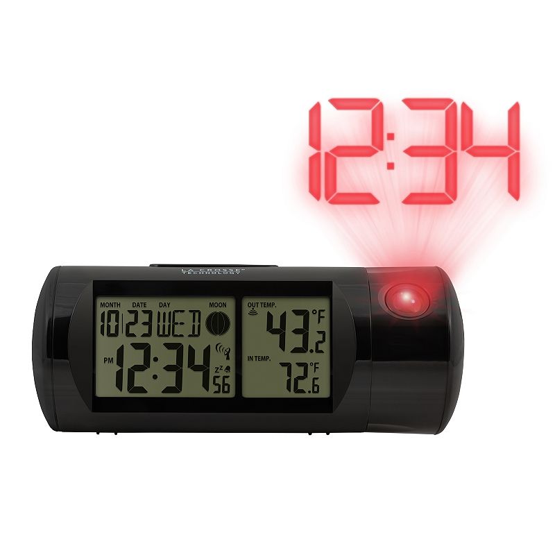 La Crosse Technology Atomic Projection Alarm Clock with Indoor & Outdoor Te