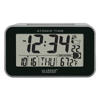 La Crosse Technology Atomic Digital Alarm Clock with Temp & Moon Phase