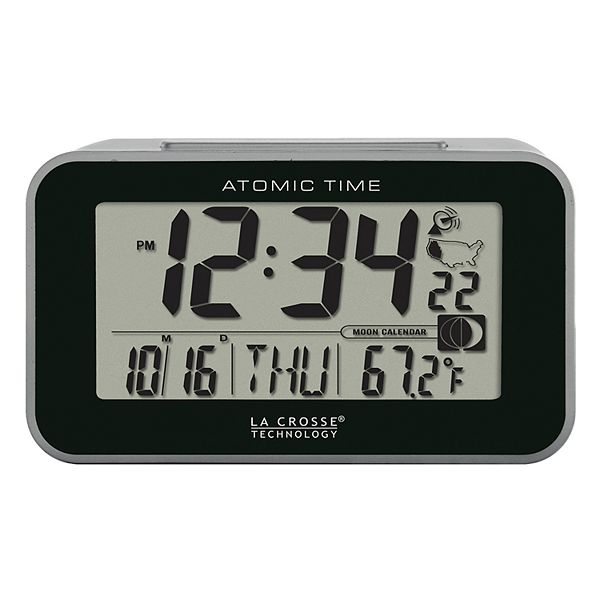 La Crosse Technology Atomic Digital Alarm Clock with Temp & Moon Phase