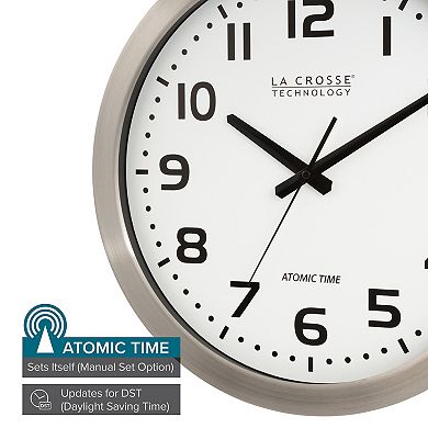 La Crosse Technology 16-Inch Stainless Steel Atomic Clock