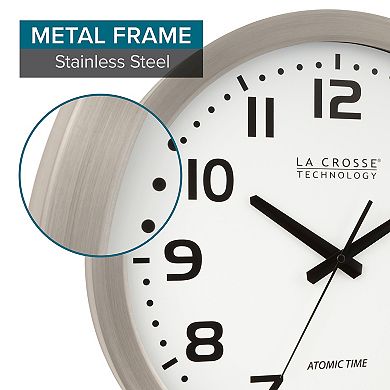 La Crosse Technology 16-Inch Stainless Steel Atomic Clock