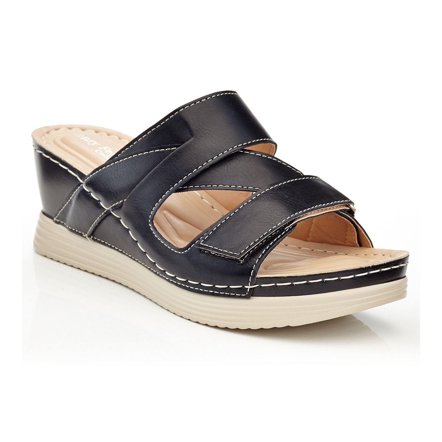 black wedge sandals comfortable