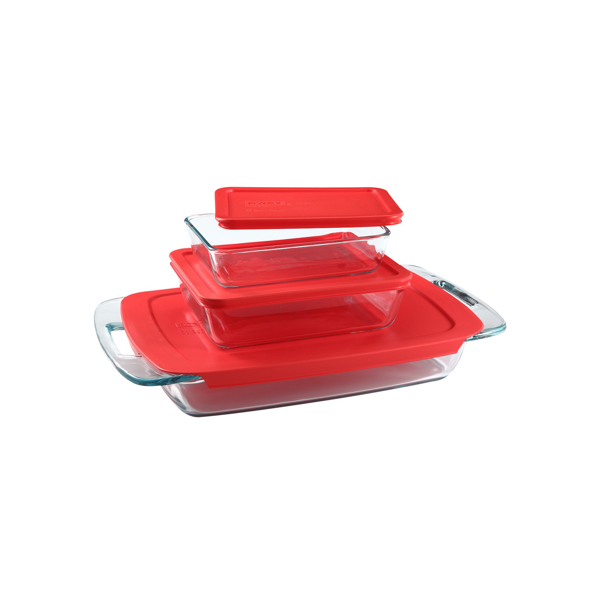 Pyrex Easy Grab 6-pc. Glass Baking Dish Set, Red
