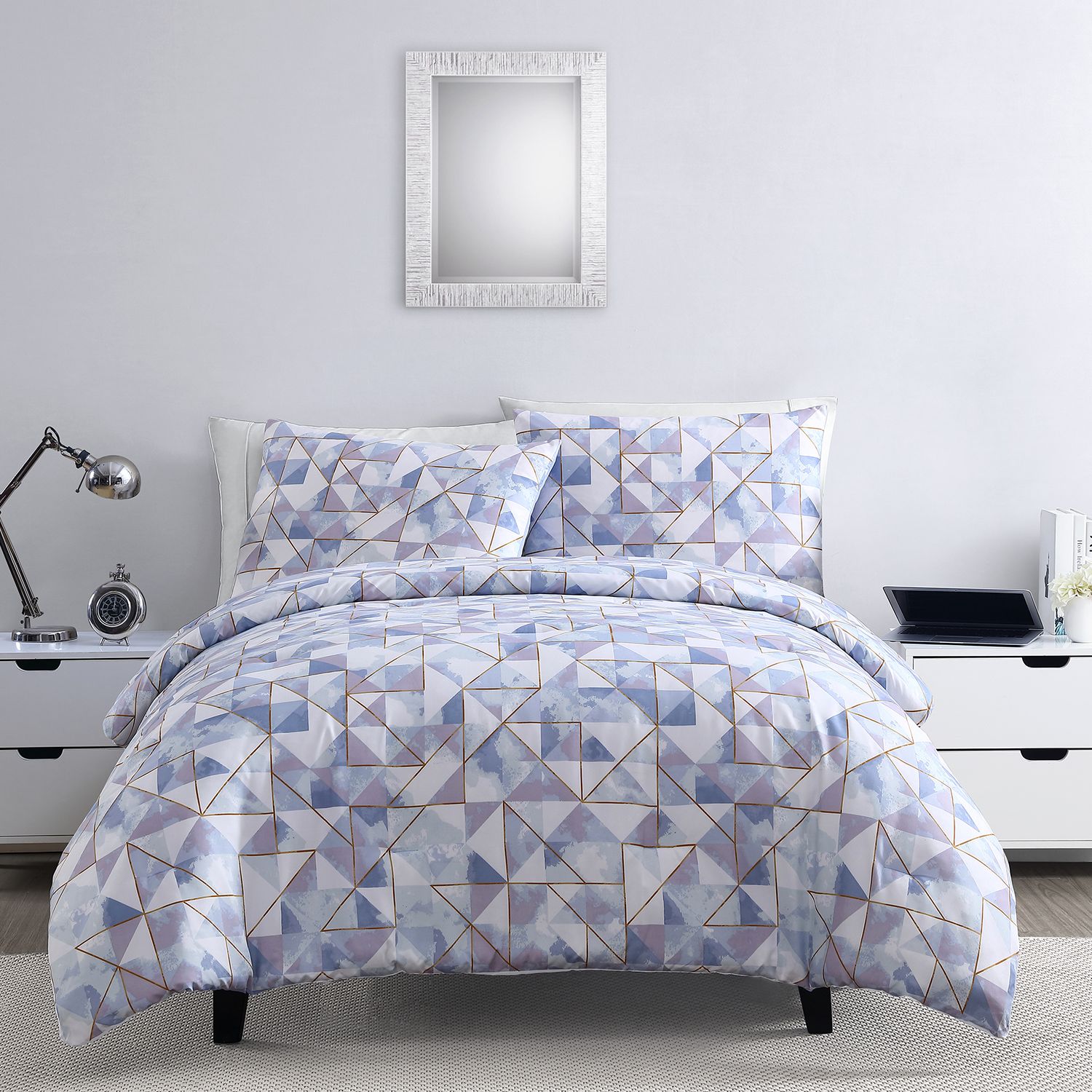 Vcny Home Sky Geo Duvet Cover Set Kohls