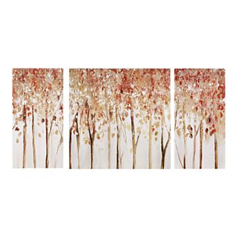 Madison Park Autumn Forest Textured Canvas Wall Art 3 pc Set