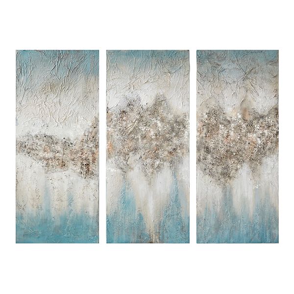 Madison Park Blue Luminous Canvas Wall Decor 3piece Set
