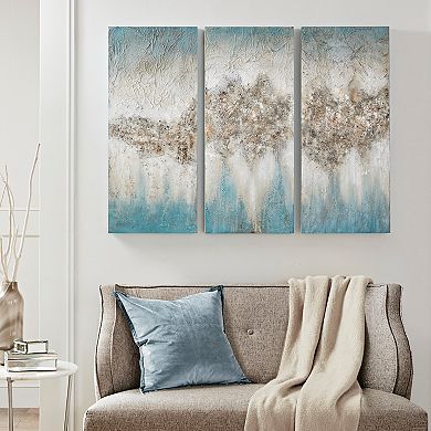 Madison Park Blue Luminous Canvas Wall Decor 3-piece Set