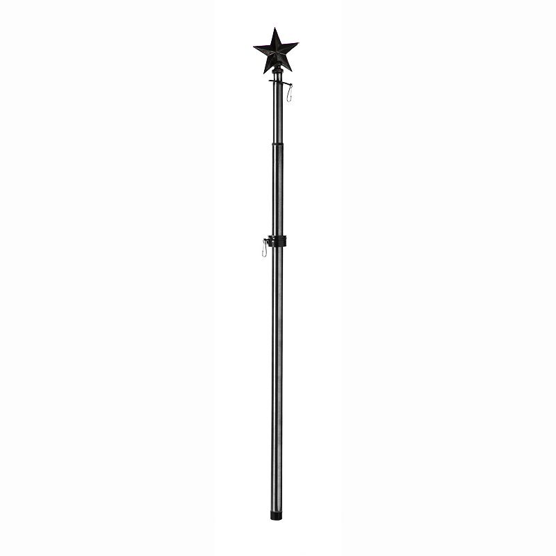 Star Metal Black Extendable House Flag Pole