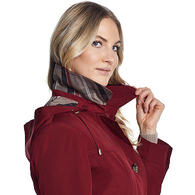 Women's Gallery Hooded Belted Trench Coat 