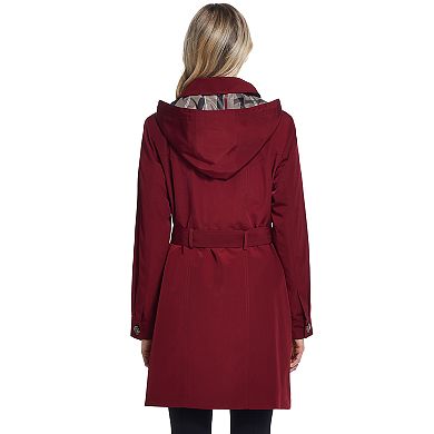 Women's Gallery Hooded Belted Trench Coat 