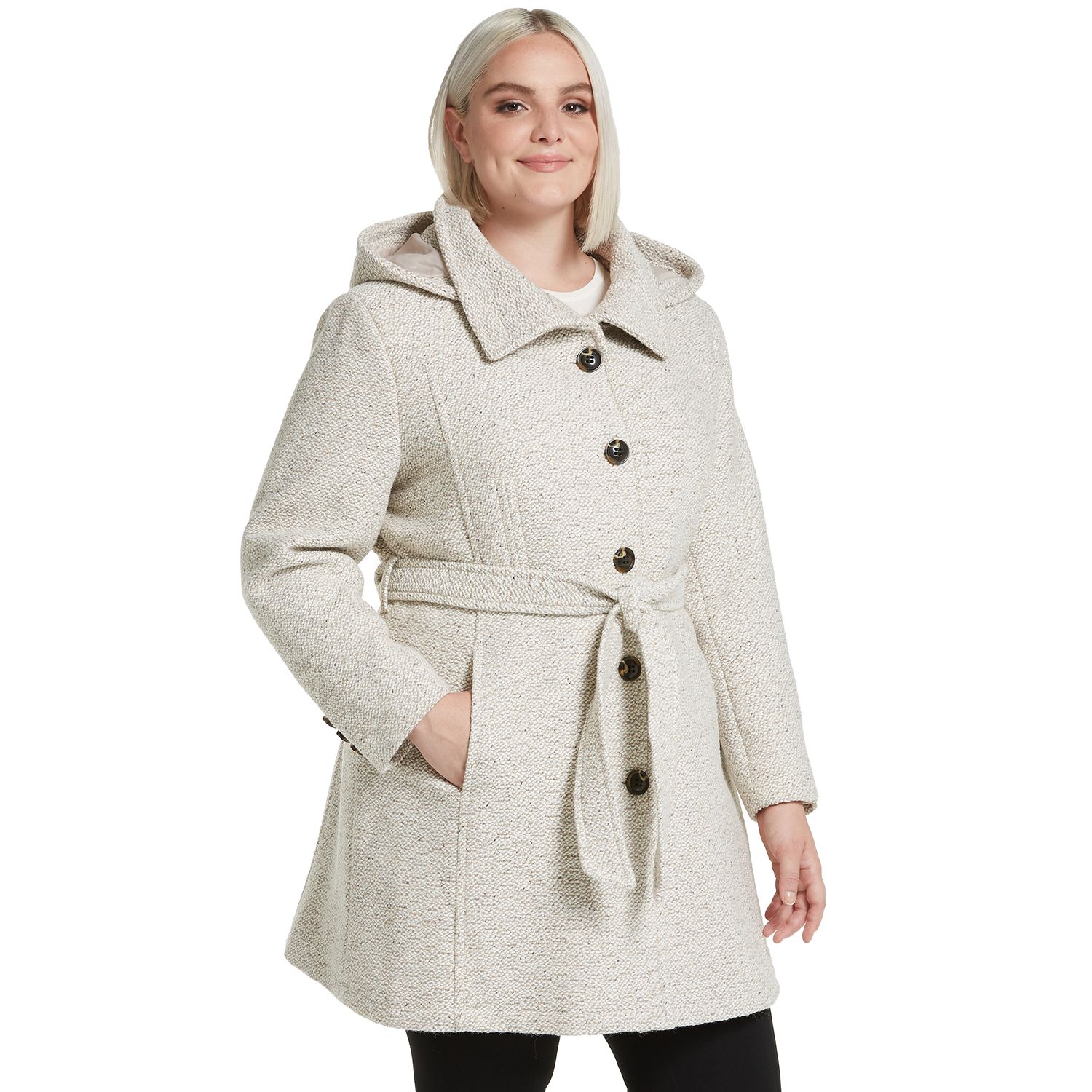 plus size belted coat