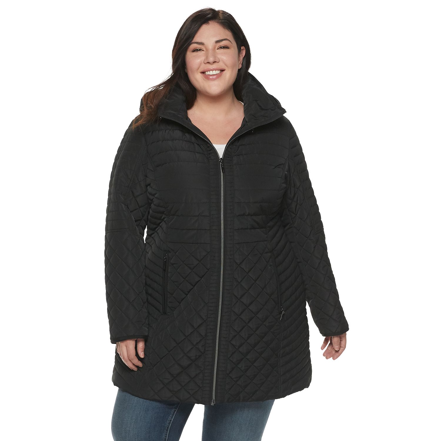 gallery quilted hooded jacket plus size