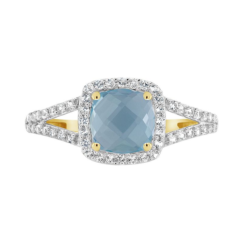 51699078 10K Yellow Gold 7mm Cushion Gemstone Ring, Womens, sku 51699078