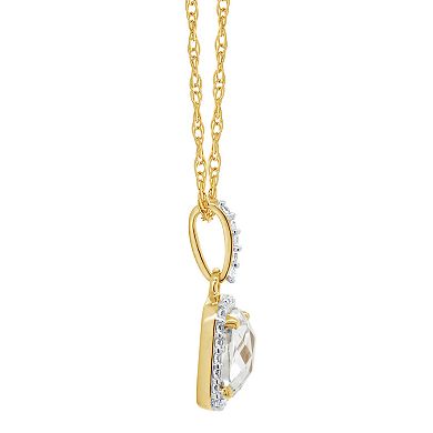Celebration Gems 10K Yellow Gold 7mm Cushion Gemstone Pendant Necklace