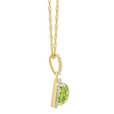 Celebration Gems 10K Yellow Gold 7mm Cushion Pendant Necklace