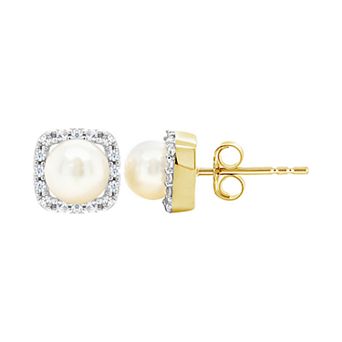 Celebration Gems 10K Yellow Gold 5mm Cushion Gemstone Earrings