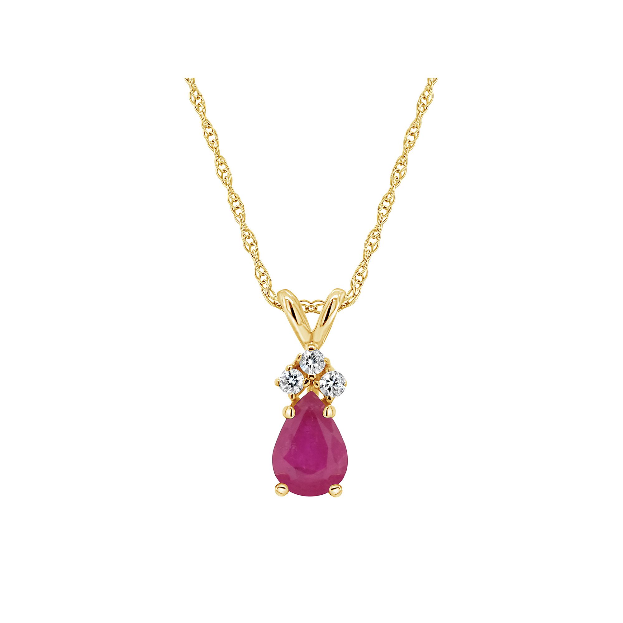 Celebration Gems 14K Yellow Gold 6x4 Pear Shaped Gemstone & Diamond Accent