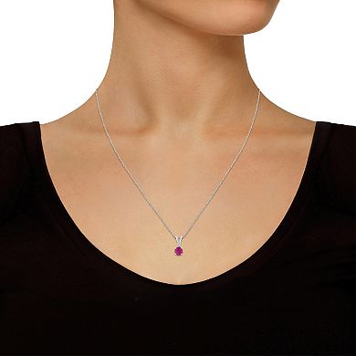 Celebration Gems 14k Gold Ruby & Diamond Accent Pendant Necklace