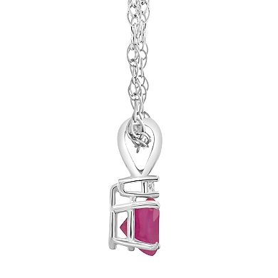 Celebration Gems 14k Gold Ruby & Diamond Accent Pendant Necklace