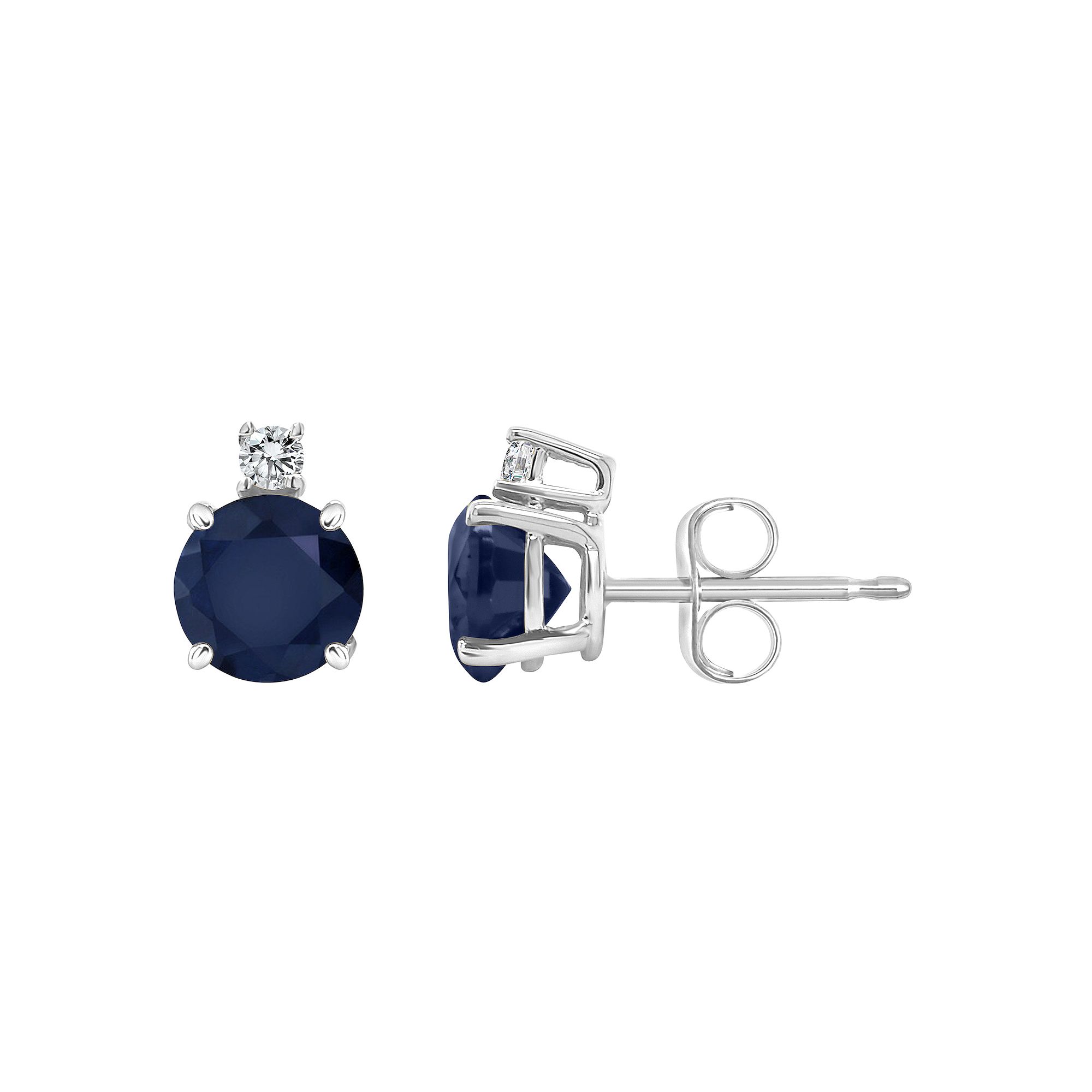 Celebration Gems 14k Gold Sapphire & Diamond Accent Stud Earrings, Womens,