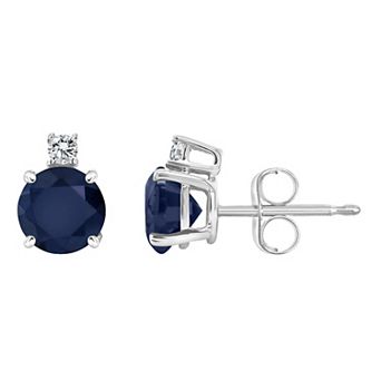 Celebration Gems 14k Gold Sapphire & Diamond Accent Stud Earrings