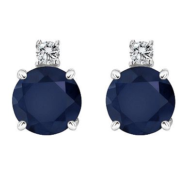 Celebration Gems 14k Gold Sapphire & Diamond Accent Stud Earrings