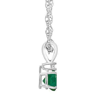 Celebration Gems 14k Gold Emerald & Diamond Accent Pendant Necklace