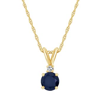 Celebration Gems 14k Gold Sapphire & Diamond Accent Pendant Necklace