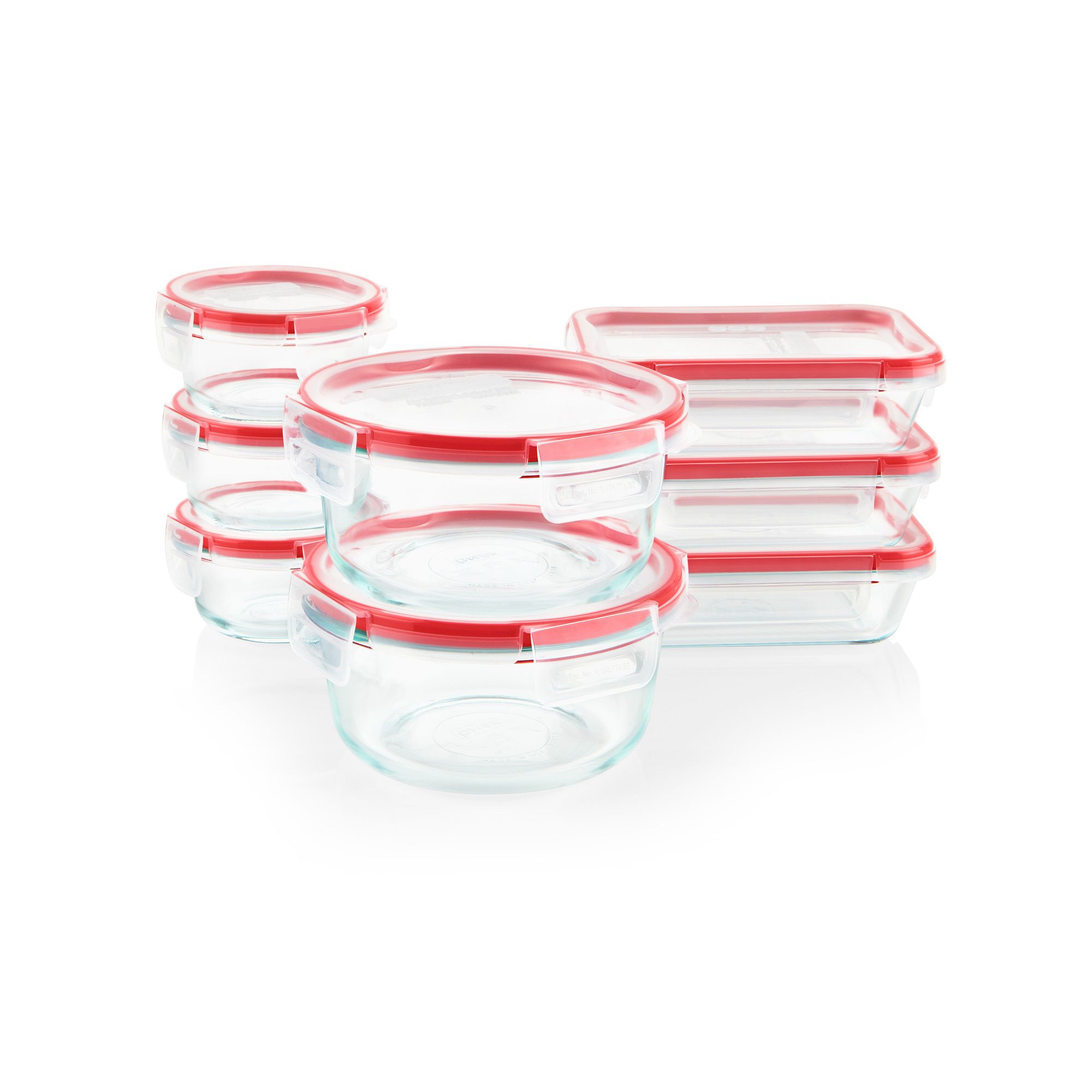 Pyrex FreshLock 16-pc. Glass Food Storage Set, Red