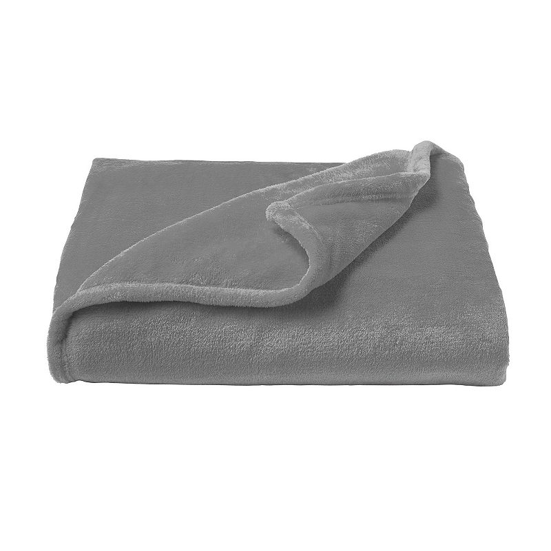 Portsmouth Home Oversized Microfiber Velvet Throw Blanket, Grey