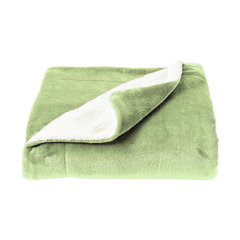 Portsmouth Home Oversized Plush Sherpa Fleece Throw, Green