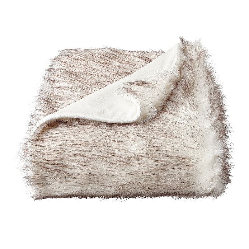 Portsmouth Home Wolf Faux Fur Throw Blanket, White