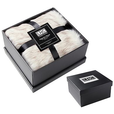 Portsmouth Home Faux Wolf Fur Throw Blanket