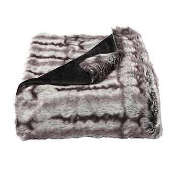 Portsmouth Home Chinchilla Faux Fur Throw Blanket