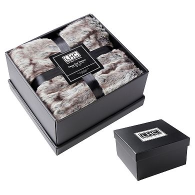 Portsmouth Home Faux Chinchilla Fur Throw Blanket