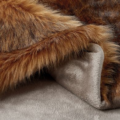Portsmouth Home Faux Chinchilla Fur Throw Blanket