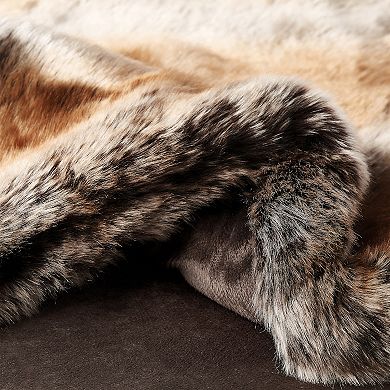 Portsmouth Home Faux Marten Sable Fur Throw Blanket