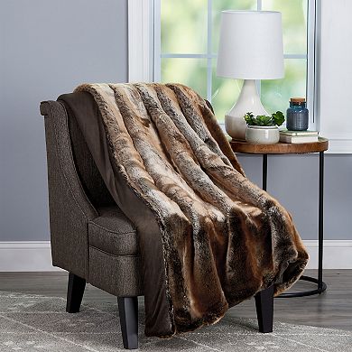 Portsmouth Home Faux Marten Sable Fur Throw Blanket