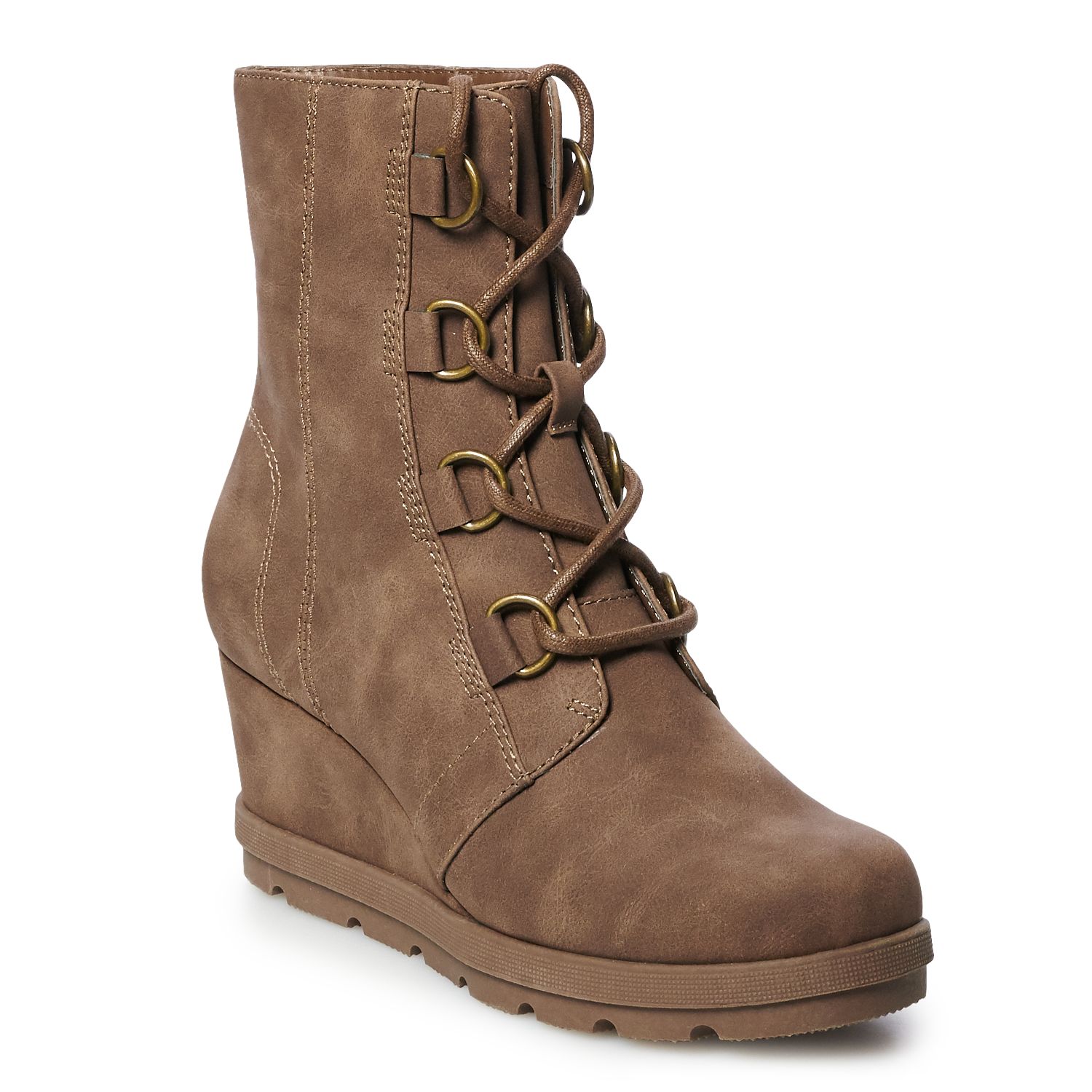 tan wedge boots