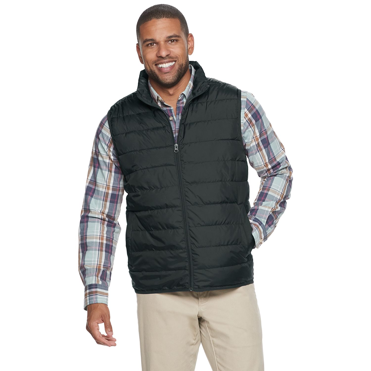 mens bubble vest black