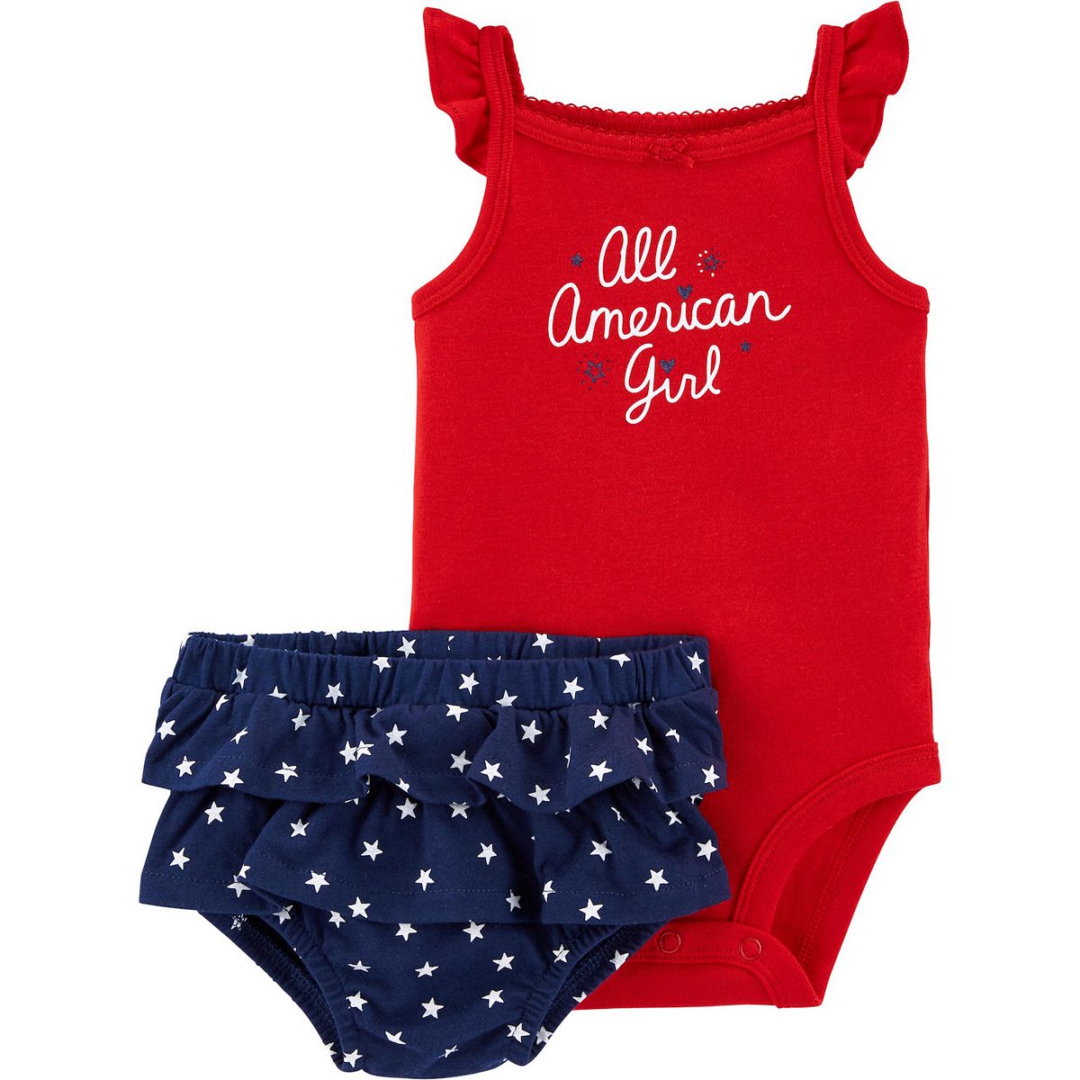 2-Piece 4th Of July Bodysuit & Diaper Cover Set