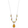 Sterling Silver Amber Drop Necklace