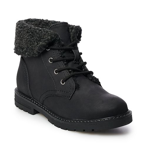 sonoma goods for life spotted women's high heel combat boots