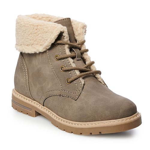 sonoma goods for life spotted women's high heel combat boots